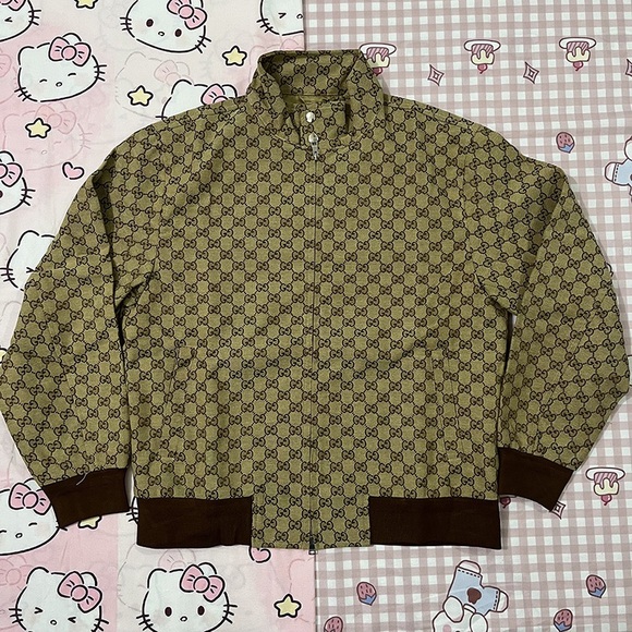 Gucci Stand-Collar Jacket With All-Over Double G Logo Pattern